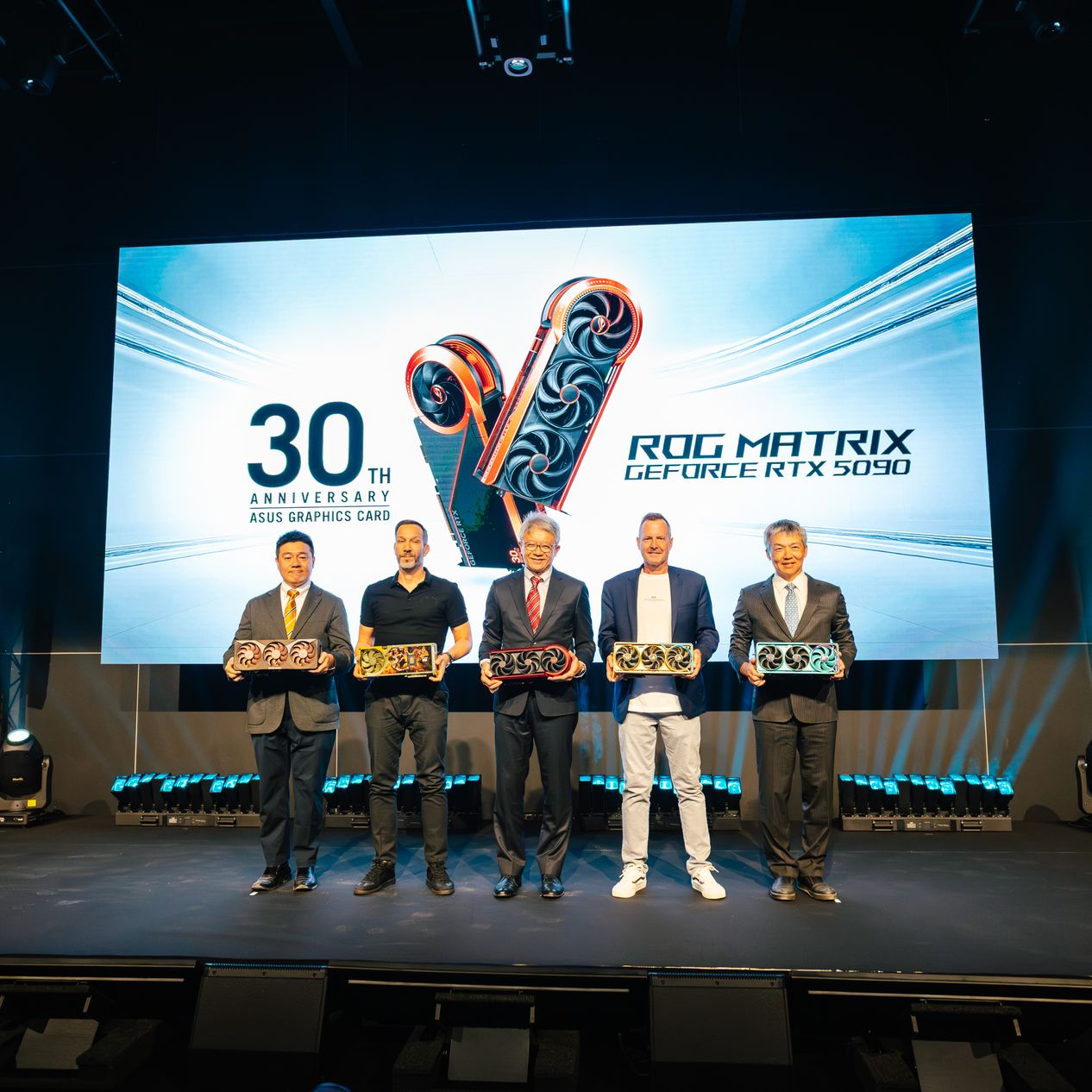 ASUS Executives with John Milner, NVIDIA Vice President of Worldwide GeForce Sales, on stage celebrating the 3 decades of ASUS Graphics Cards-1